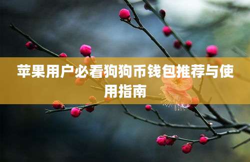 苹果用户必看狗狗币钱包推荐与使用指南