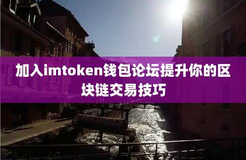 加入imtoken钱包论坛提升你的区块链交易技巧